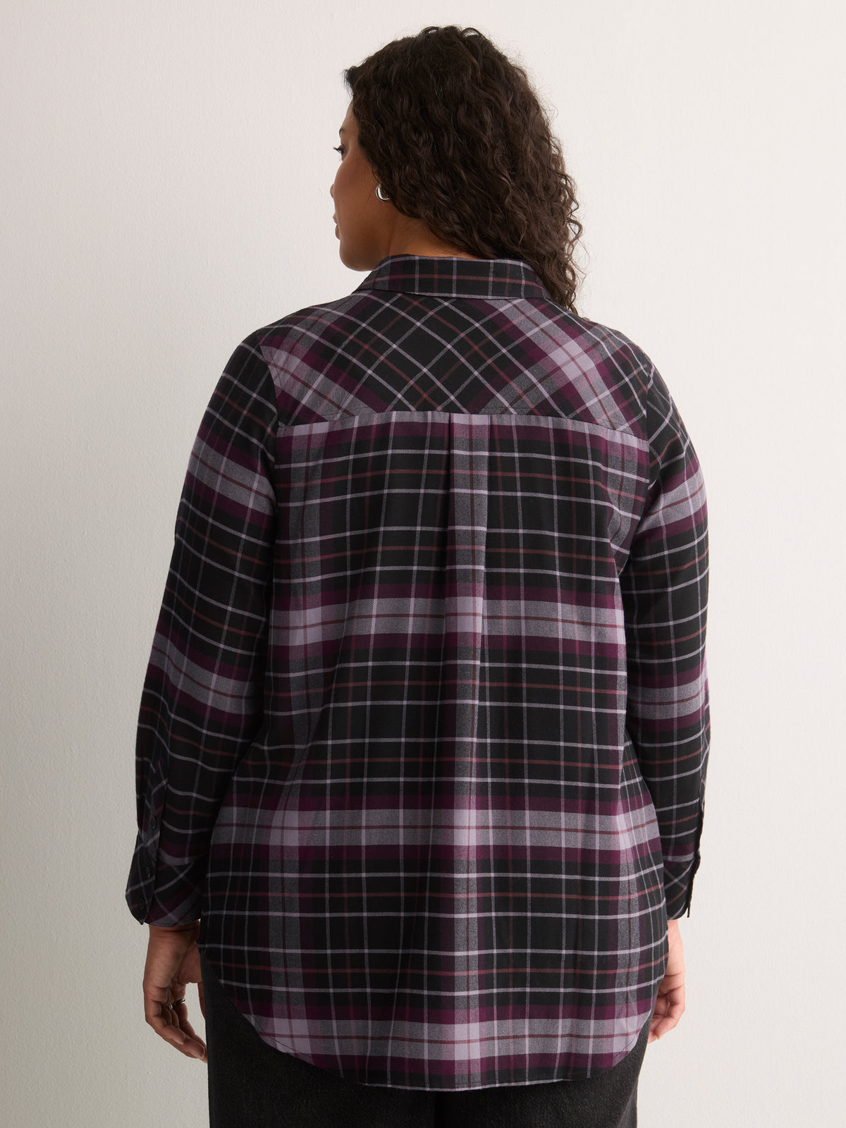 Plaid Flannel Buttoned-Down Tunic Shirt