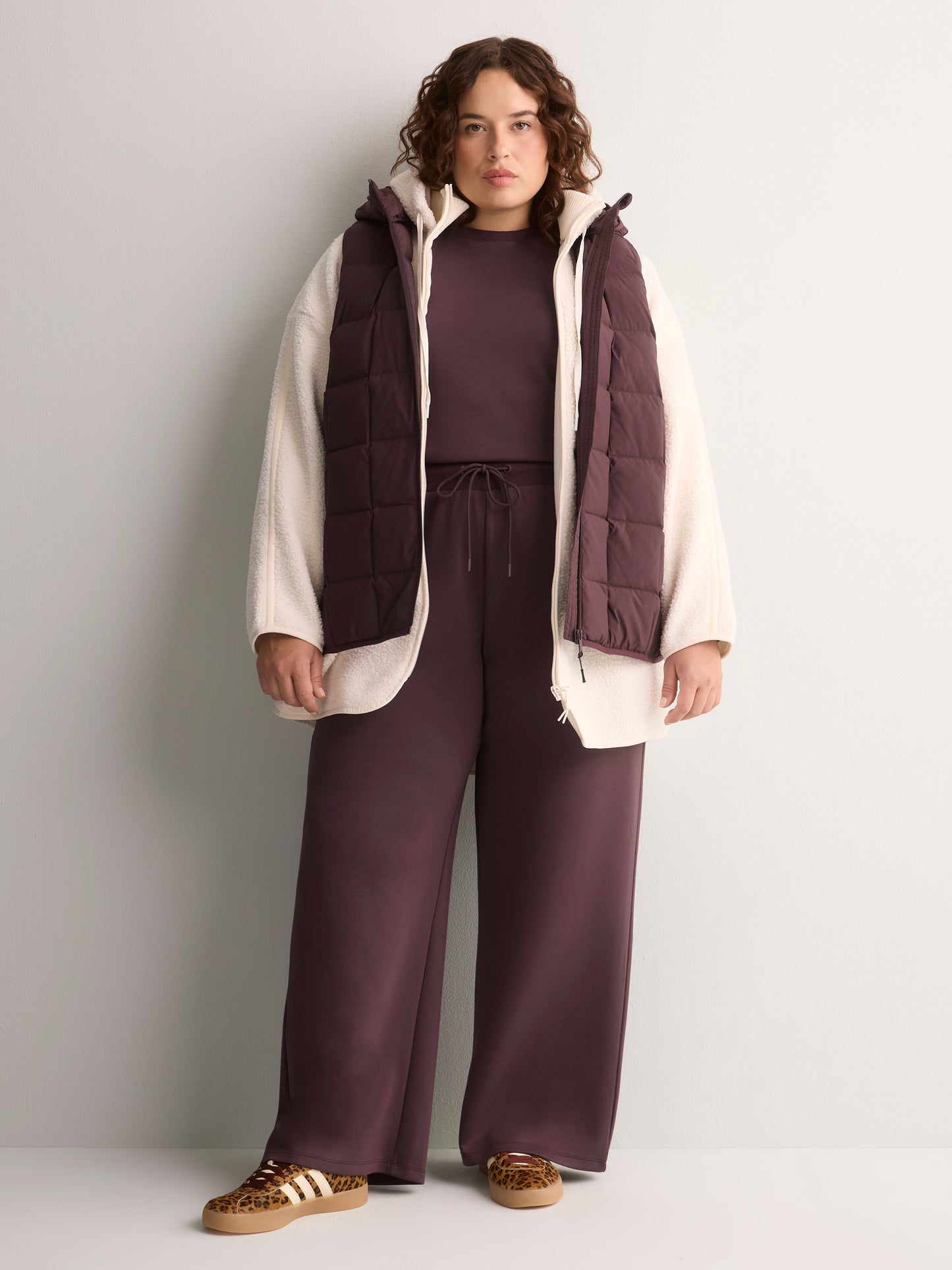 Responsible, Brown High-Rise Wide-Leg Pull-On Knit Pant - Active Zone