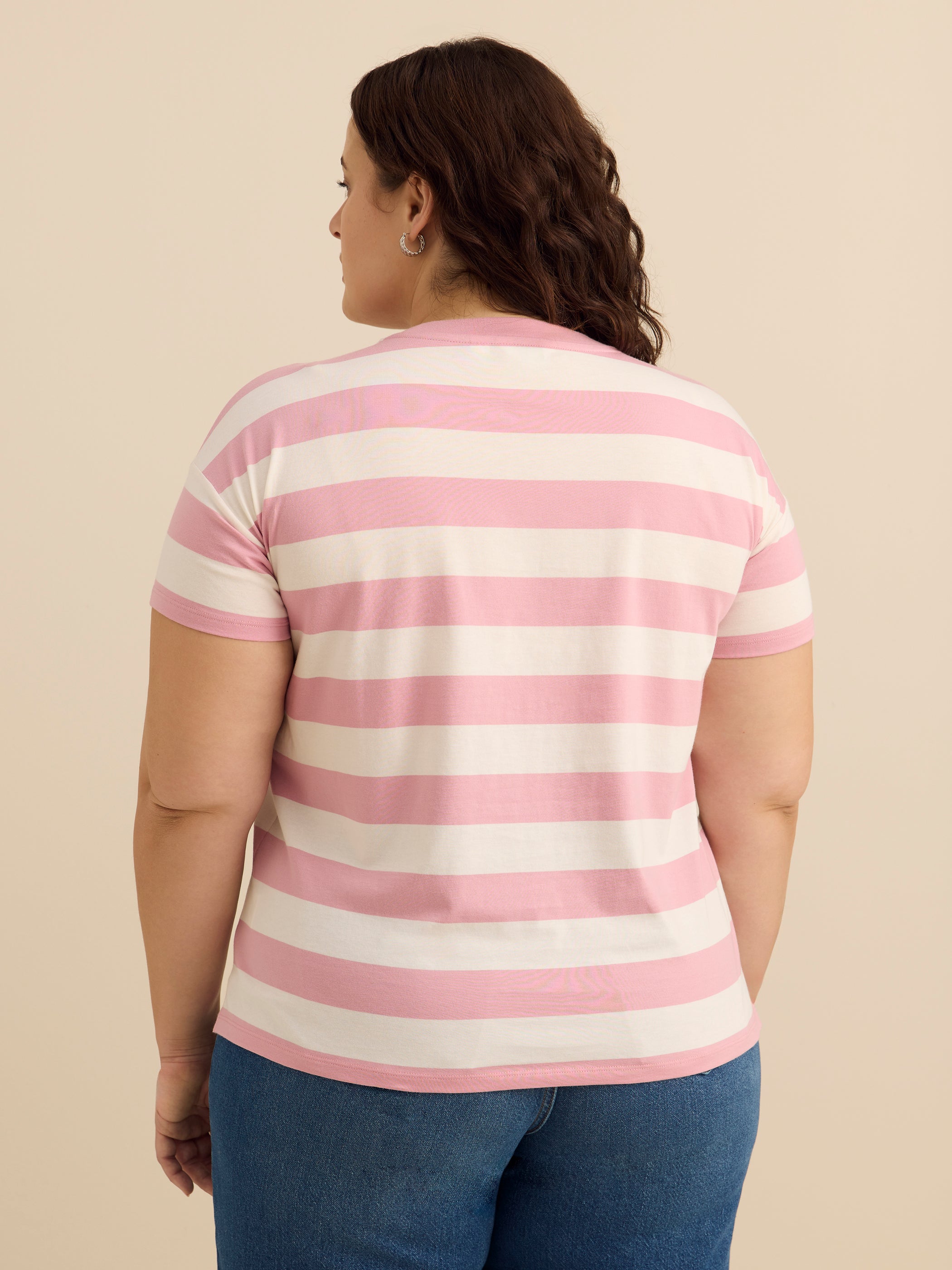 Striped Boxy-Fit Short-Sleeve Crew-Neck T-Shirt