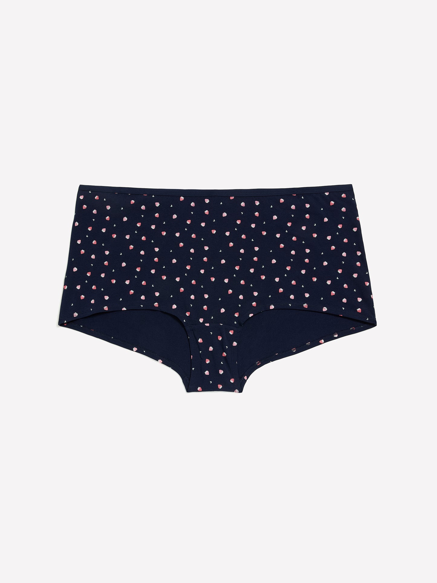 Blue Strawberry-Print Cotton Knit Boyshort - ti Voglio