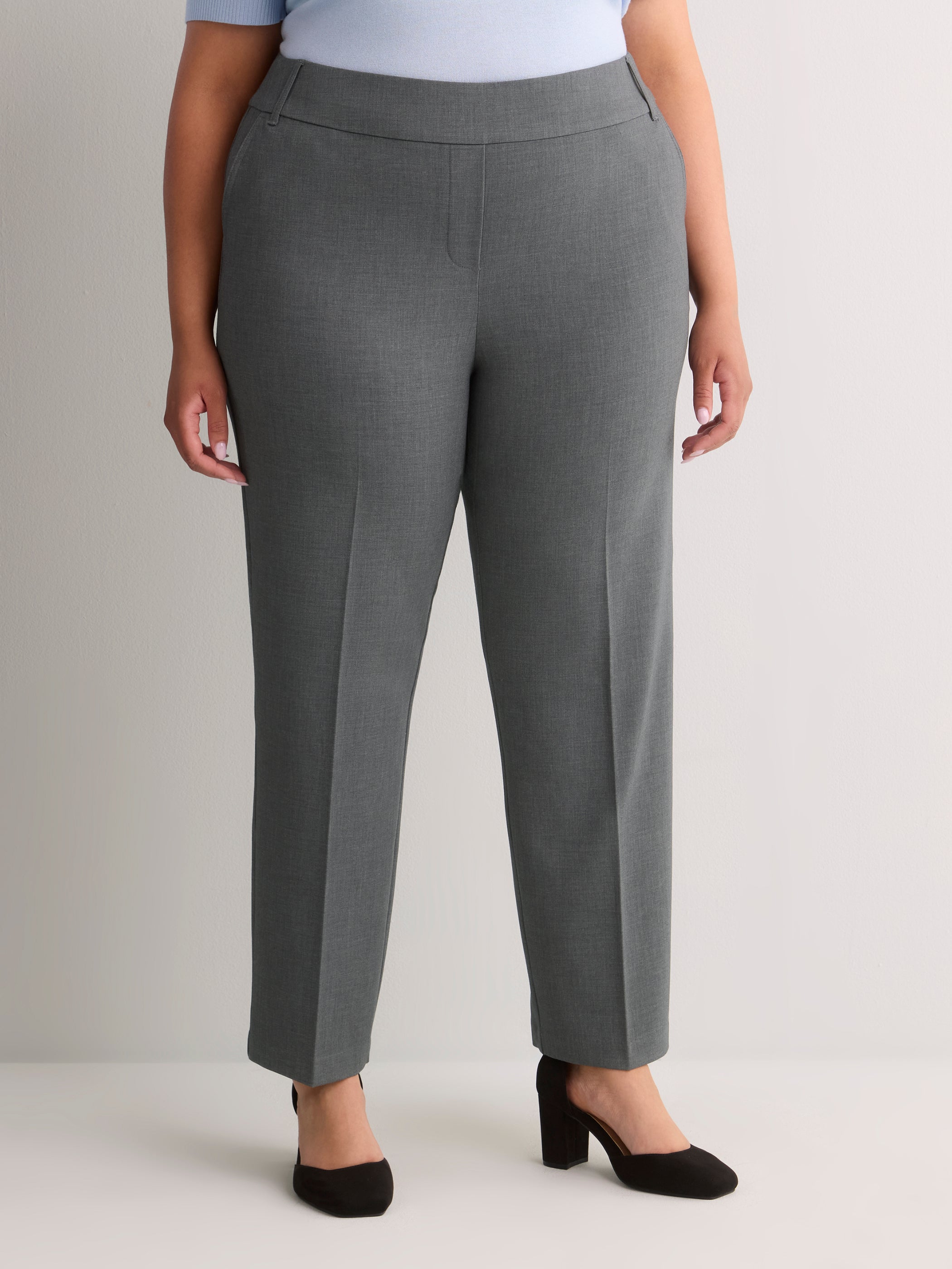 Heather Blue Straight-Leg Savvy Pant