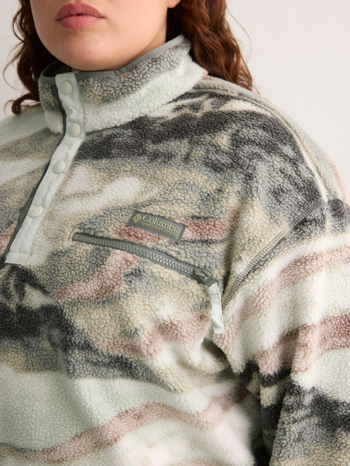 Helvetia II Printed Cropped Half-Snap Fleece Pullover - Columbia