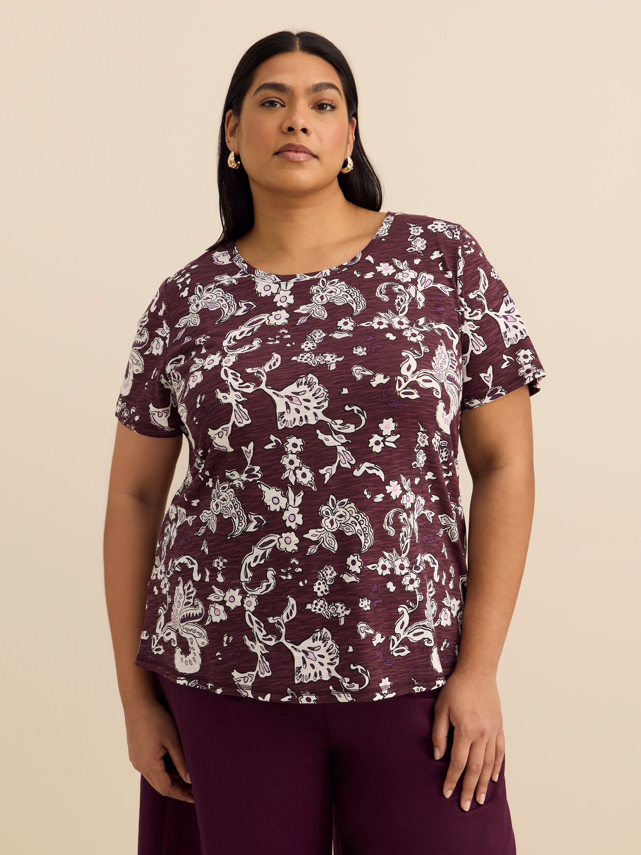 Curvy-Fit Short-Sleeve Crew-Neck Tee