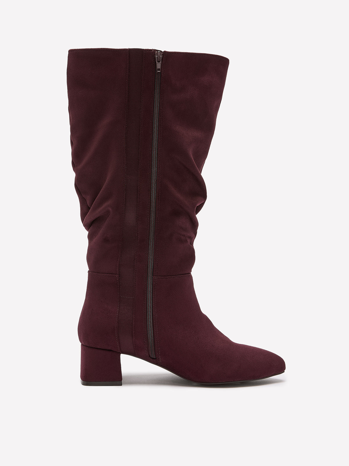 Extra Wide Width, Microsuede Mid-Heel Tall Slouchy Boot