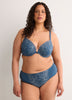 Blue Underwire Plunge Bra with Magnetic Front Closure - Déesse Collection