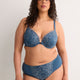 Blue Underwire Plunge Bra with Magnetic Front Closure - Déesse Collection