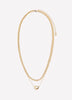 Two-Layer Short Golden Necklace with Heart Pendant