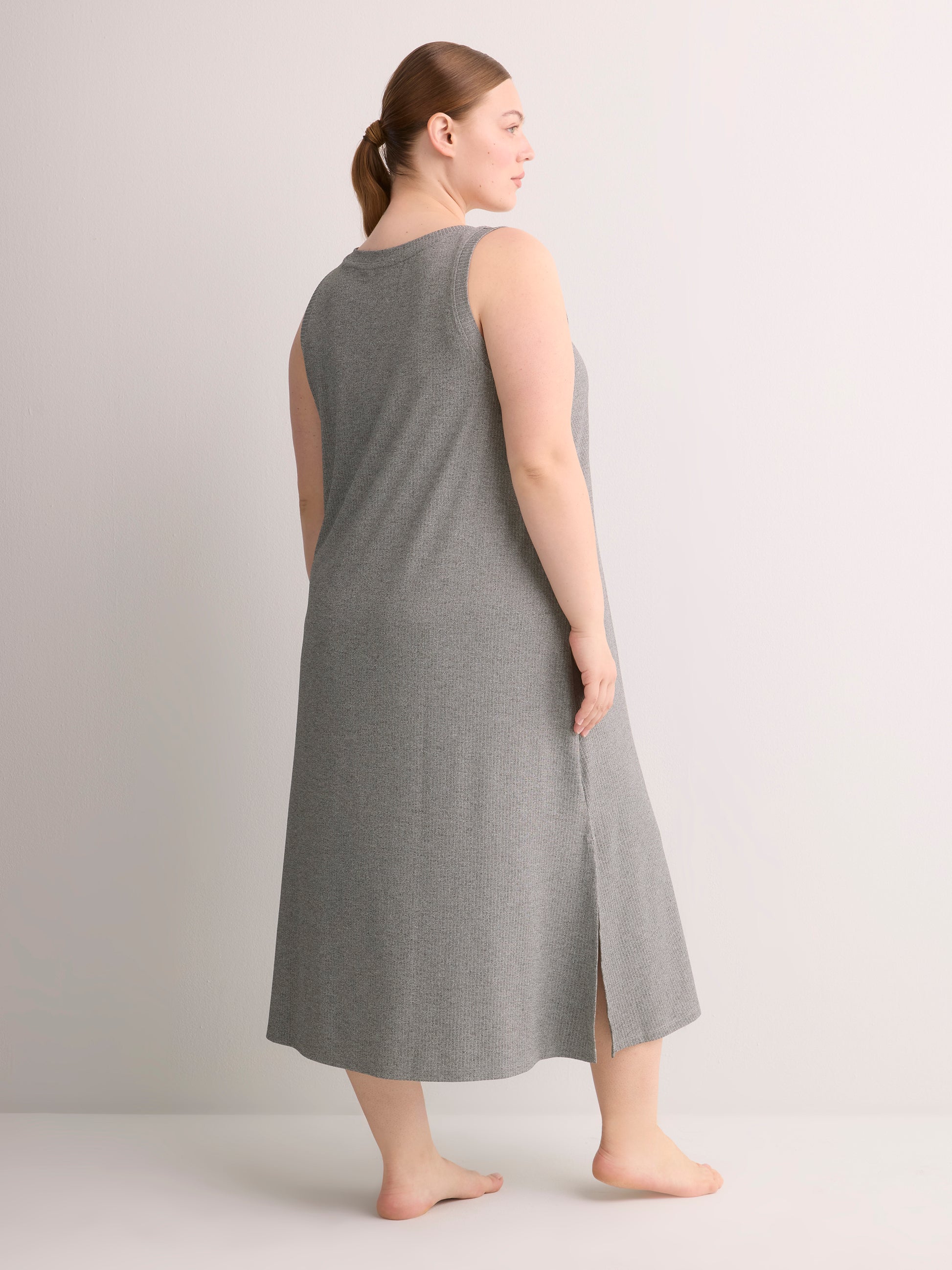 Sleeveless Long Rib Knit Sleepshirt - ti Voglio