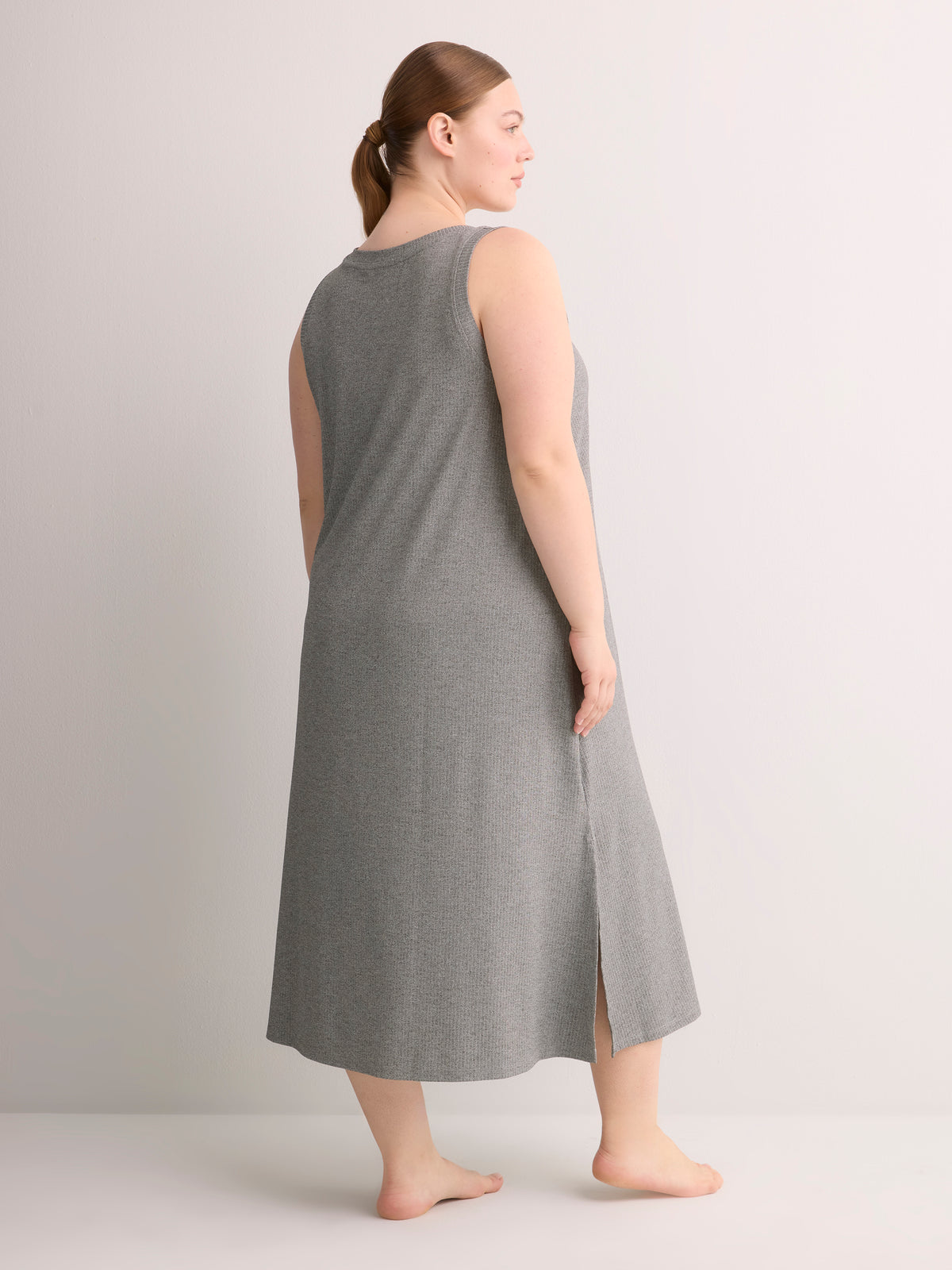 Sleeveless Long Rib Knit Sleepshirt - ti Voglio