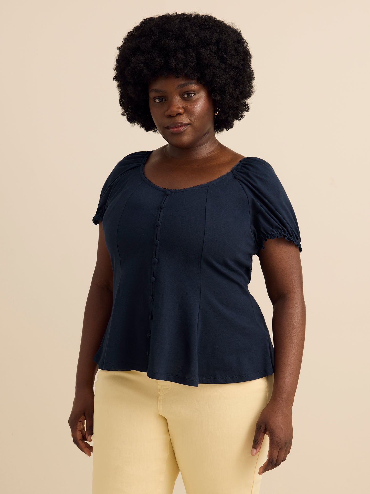 Haut évasée à manches bouffantes - Addition Elle