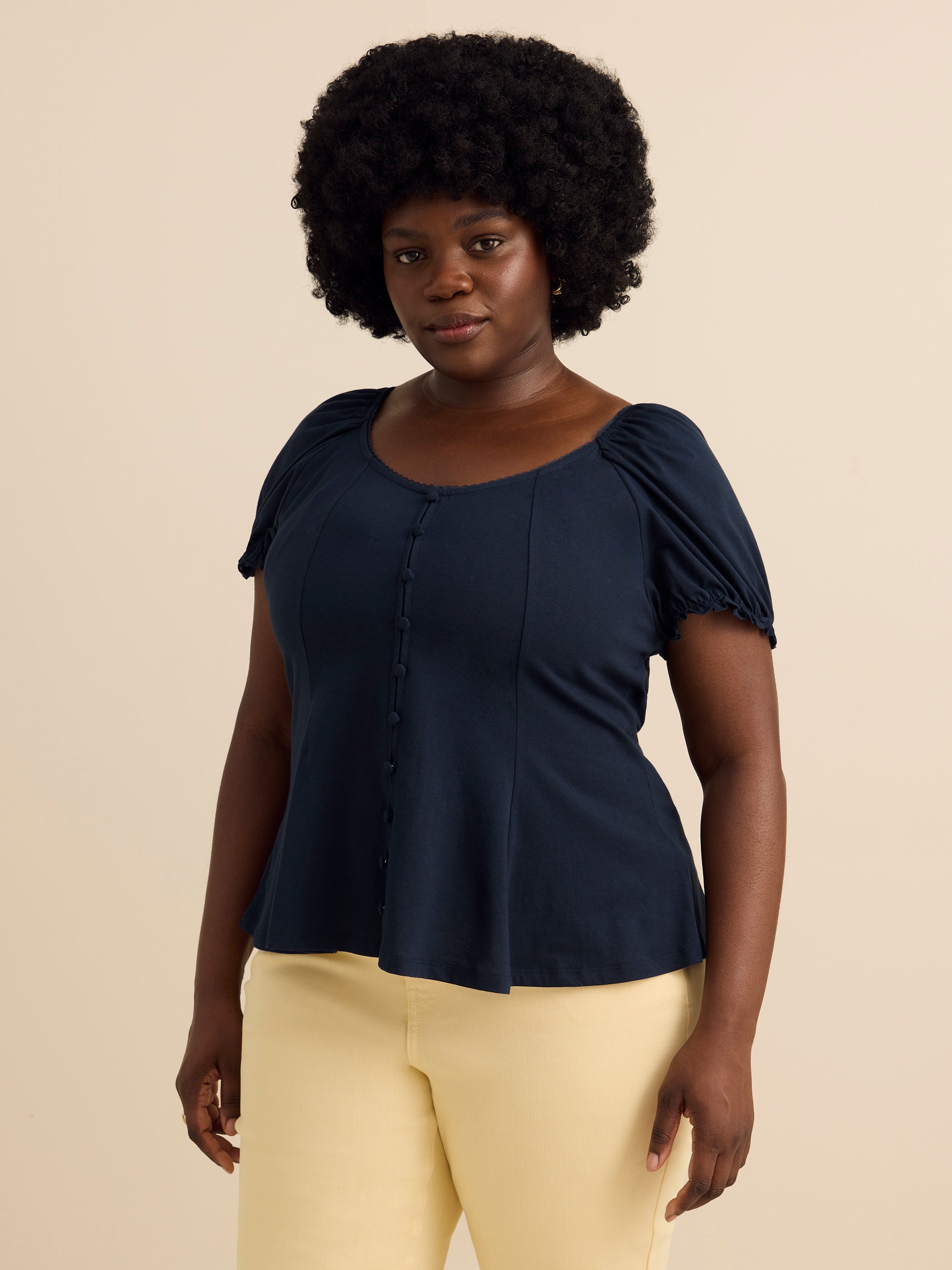 Haut évasée à manches bouffantes - Addition Elle