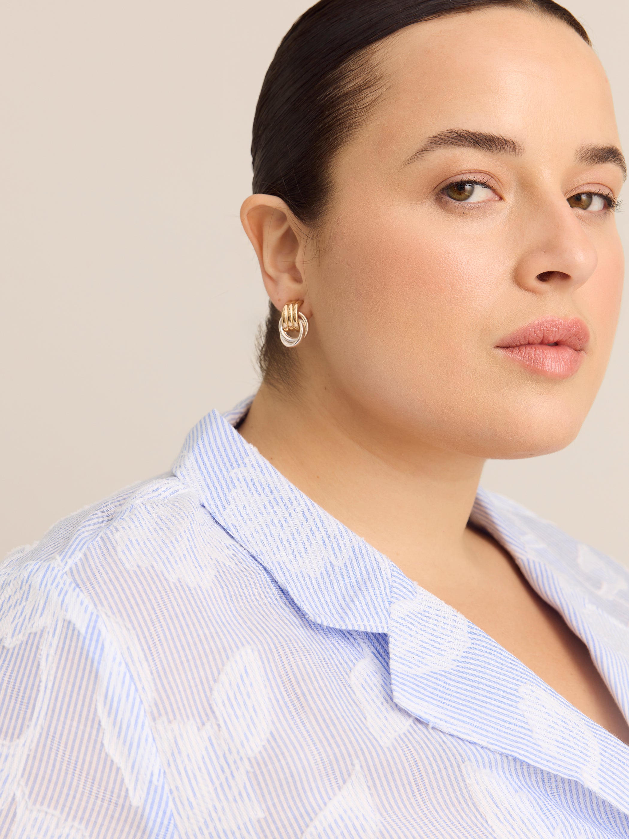 Camp Collar Loose Cotton Blouse