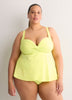 Lime Green Twisted Babydoll Tankini Top