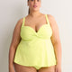 Lime Green Twisted Babydoll Tankini Top