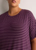 Responsible, Plum Striped Short-Sleeve Sleepshirt - tiVOGLIO