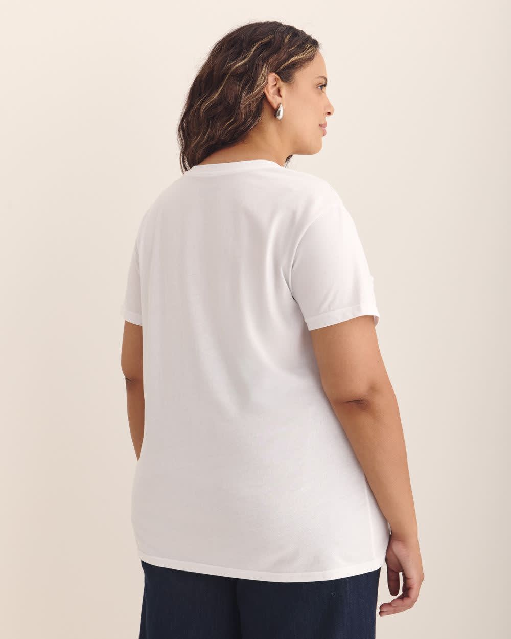 White Tee with Snoopy Print