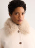 Bouclé Coat with Removable Faux-Fur Collar
