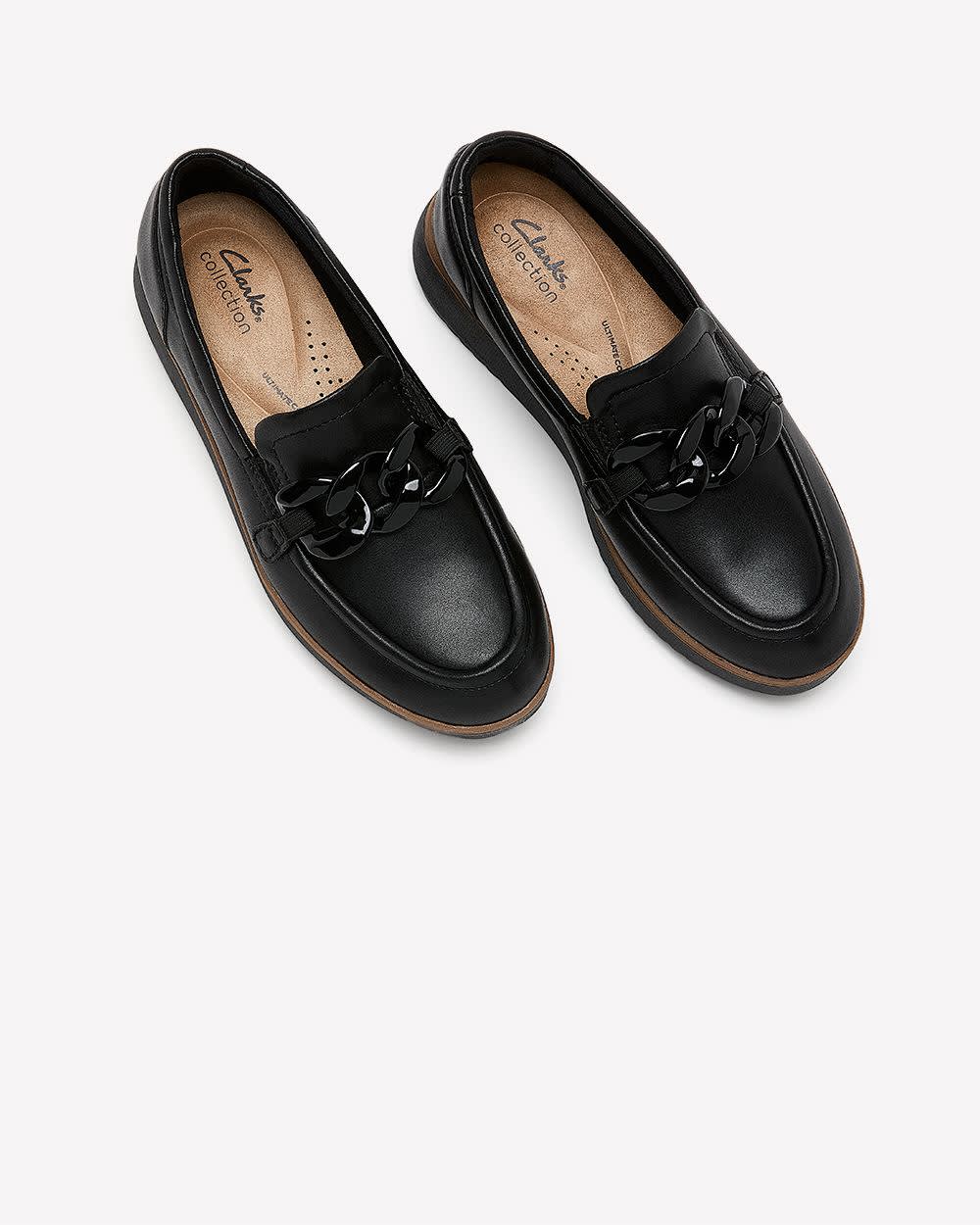 Clarks Wide Width Leather Loafer with Buckle Women's Shoes