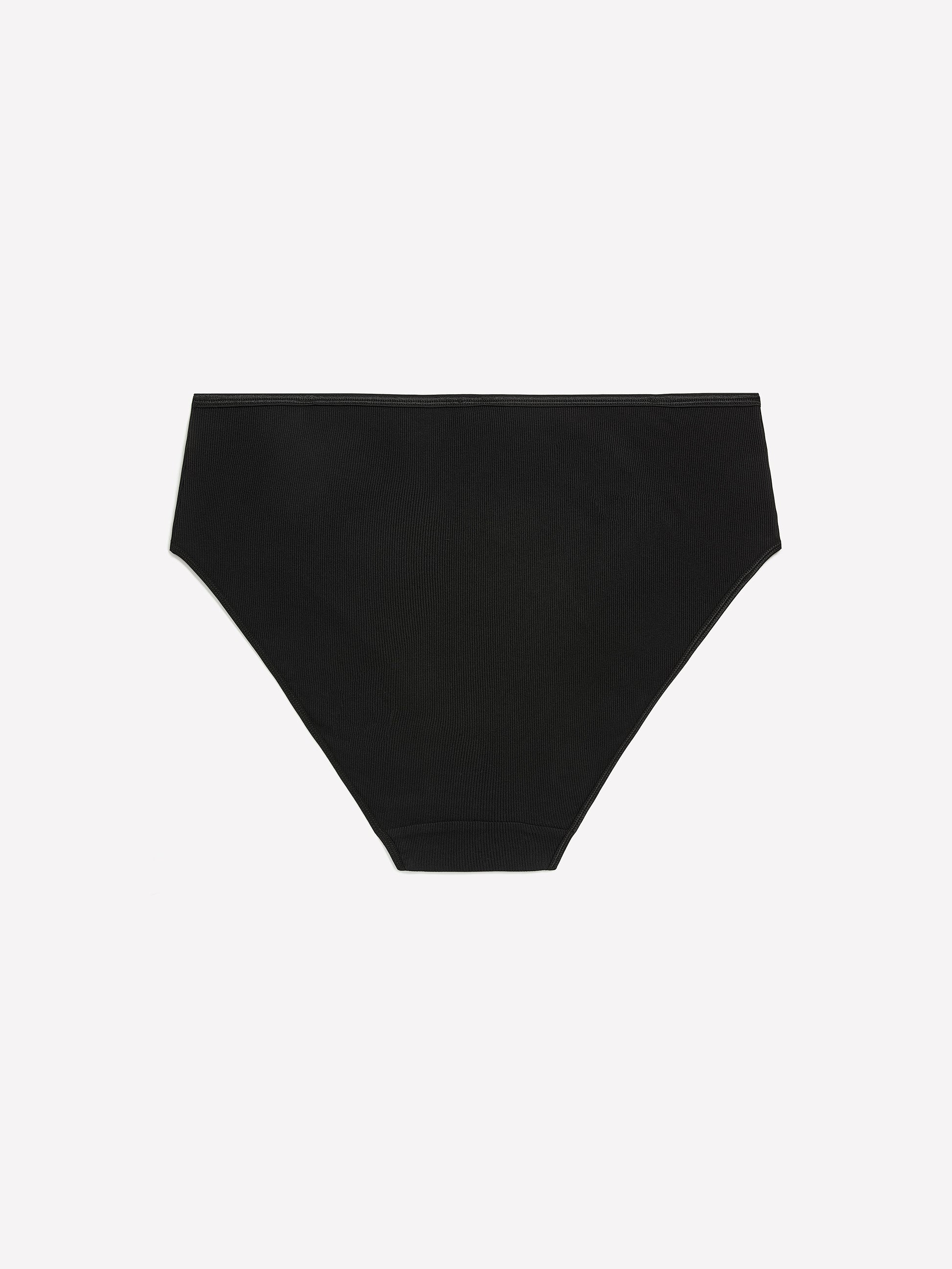 Black High-Cut Ribbed Knit Brief - tiVOGLIO