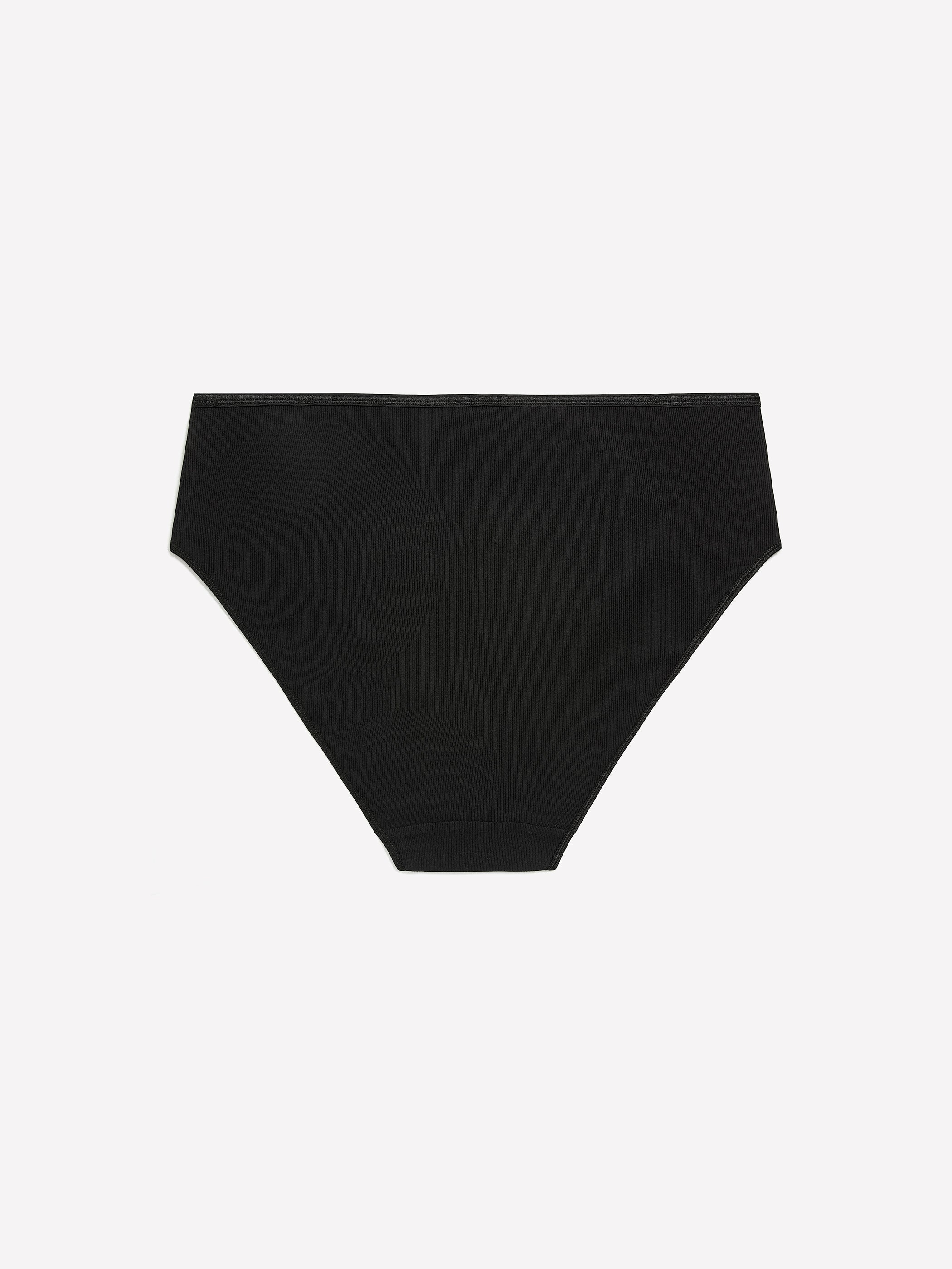 Black High-Cut Ribbed Knit Brief - tiVOGLIO