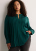 Pleated Buttoned-Down Slight Swing Blouse