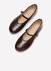 Wide Width, Acora Burgundy Faux Leather Ballerina with Strap