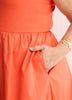 Sleeveless Shirred Tier Midi Dress