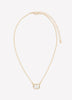 Short Golden Necklace with Square Stone