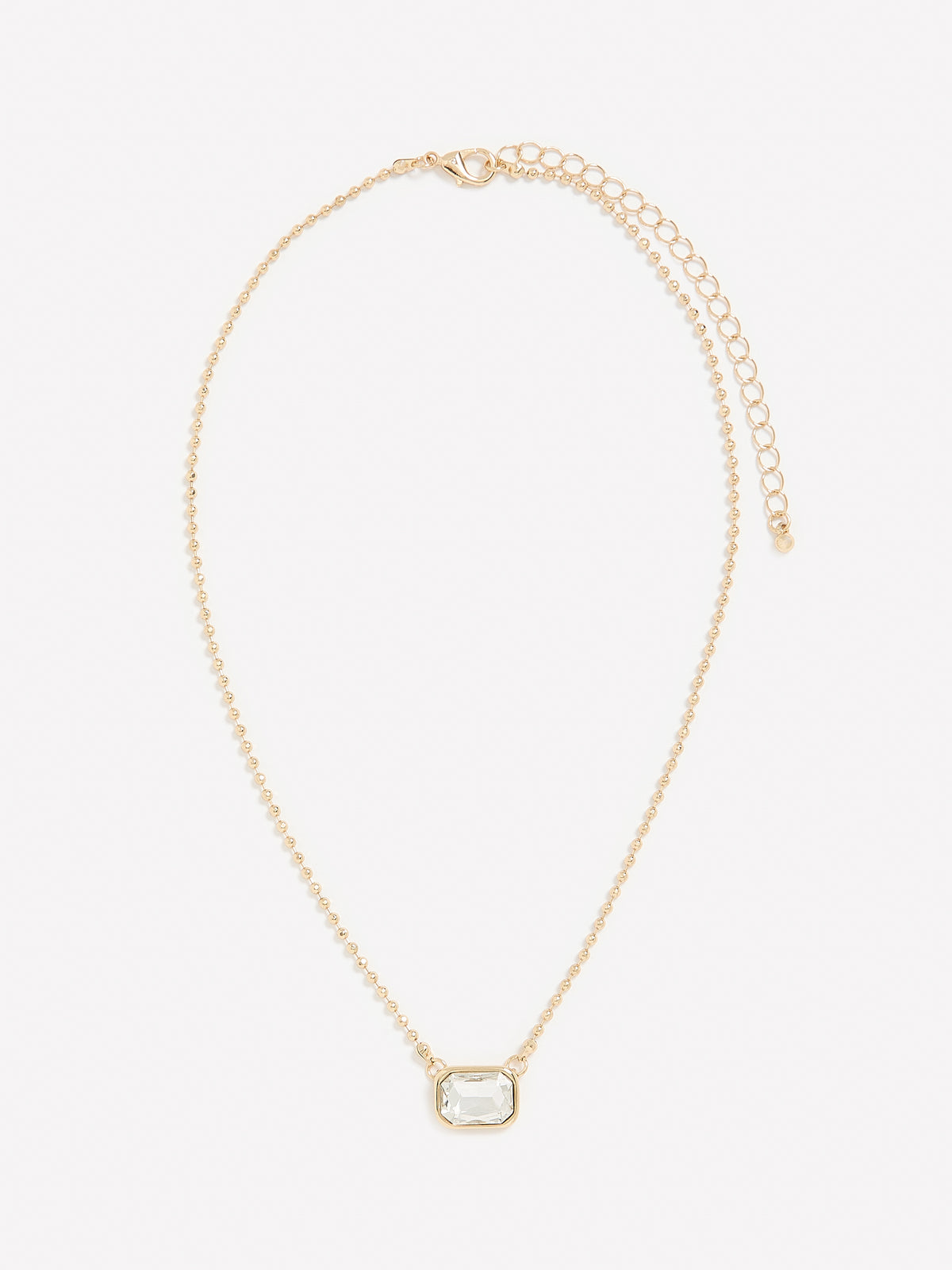 Short Golden Necklace with Square Stone