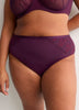 Plum Microfibre Cheeky Brief with Side Embroidery - Déesse