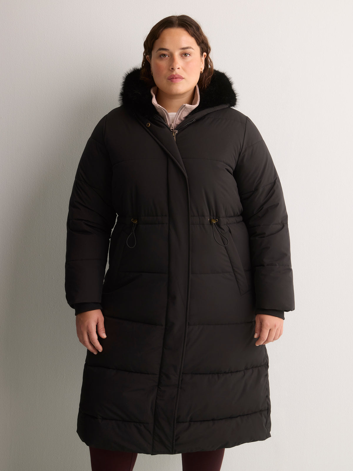 Maxi Puffer Jacket with Split Hood