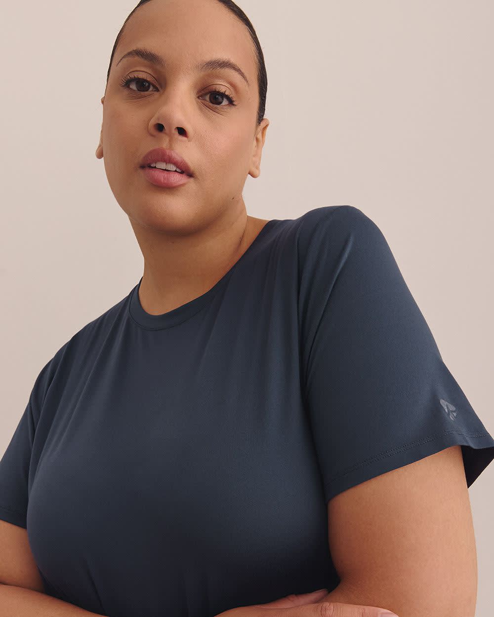 T-shirt à manches courtes et ourlet arrondi, tissu responsable - Active Zone