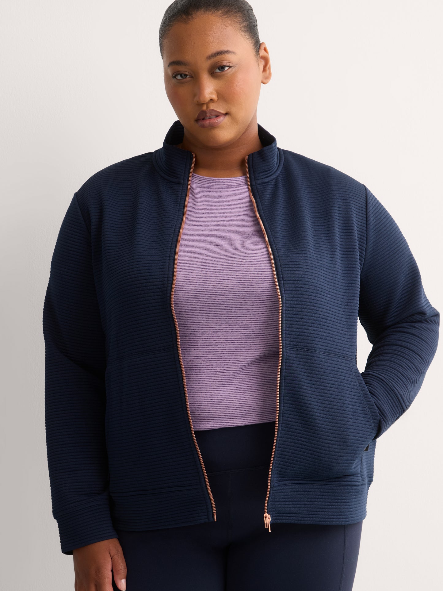 Go Walk Everywhere Ribbed Knit Jacket - Skechers