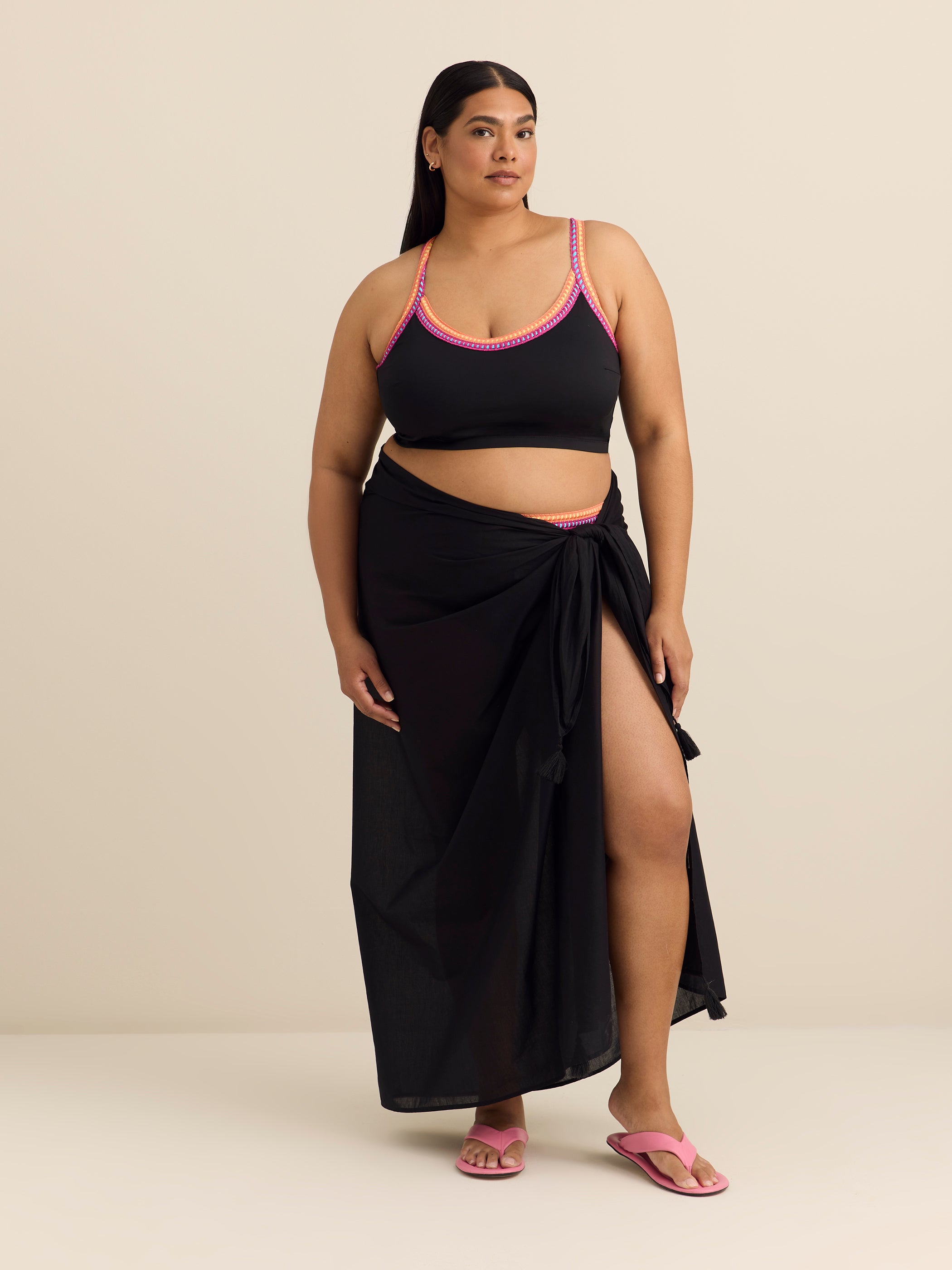 Black Pareo with Tassels