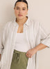 Striped Linen Blend Buttoned Down Tunic Shirt