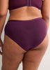 Plum Microfibre Cheeky Brief with Side Embroidery - Déesse