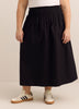 Cotton Poplin Pull-On Maxi Skirt