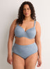 Blue Lace Underwire Padded T-Shirt Bra - tiVOGLIO