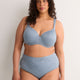 Blue Lace Underwire Padded T-Shirt Bra - tiVOGLIO