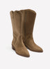 Wide Width, Sand Microsuede Tall Western Boot