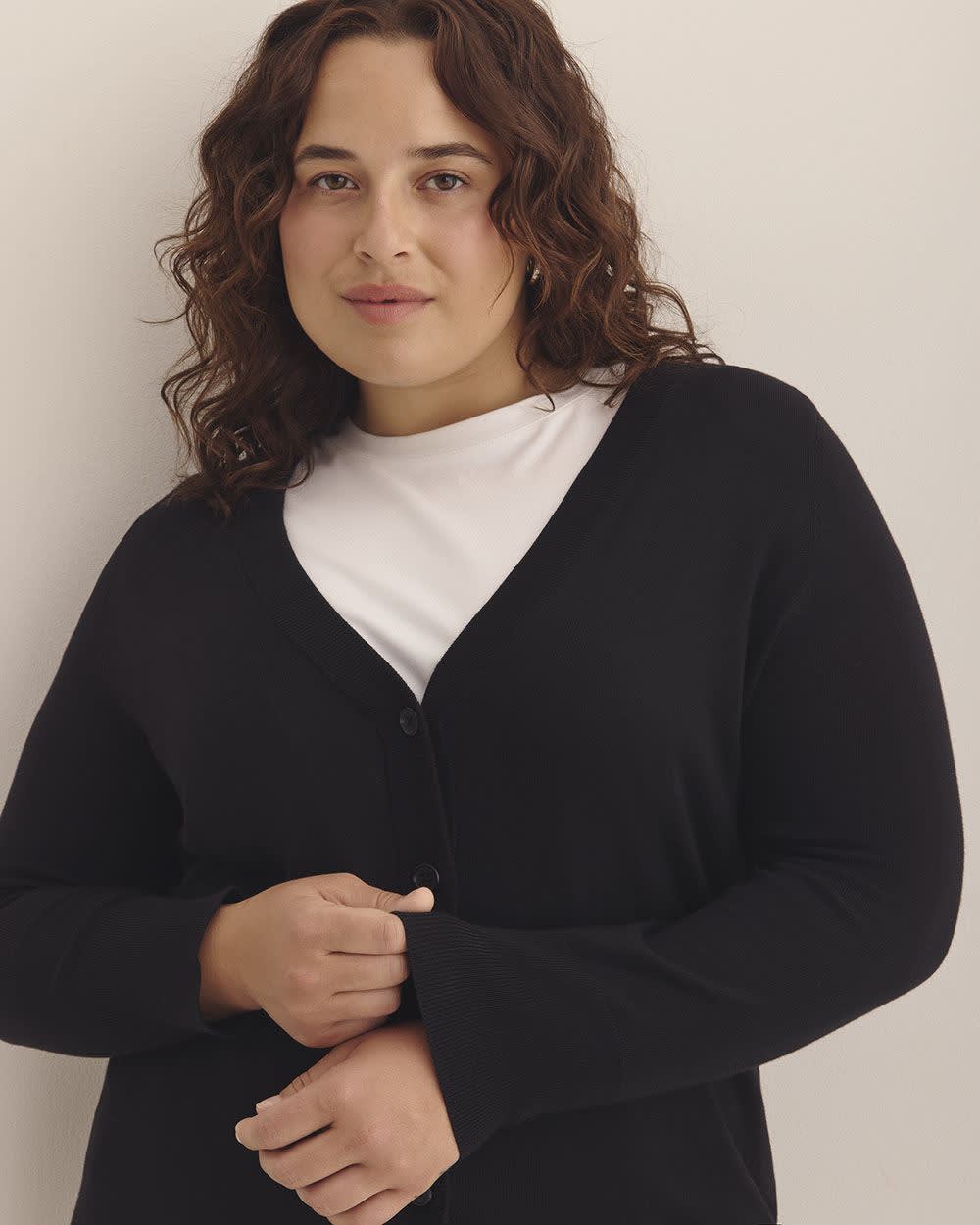 Responsible, Cotton-Blend Tunic Cardigan