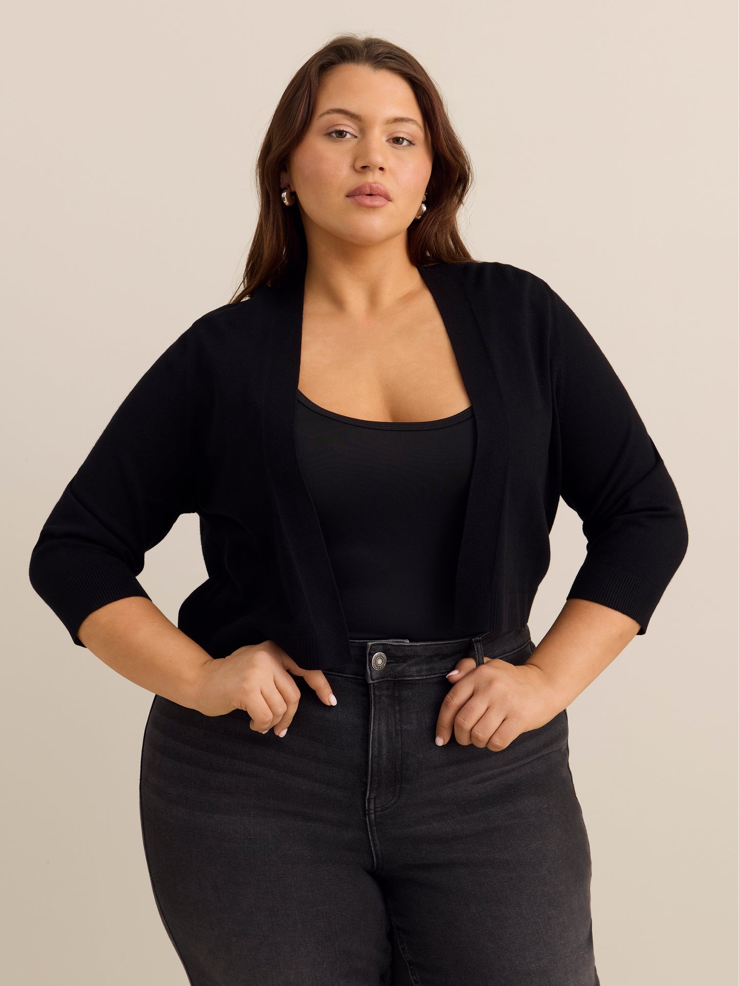 Fine Gauge Knit Sweater Overpiece - Addition Elle