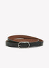 Reversible Faux-Leather Belt with Oval Buckle