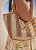 Straw Tote Bag with Beads