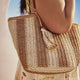 Straw Tote Bag with Beads
