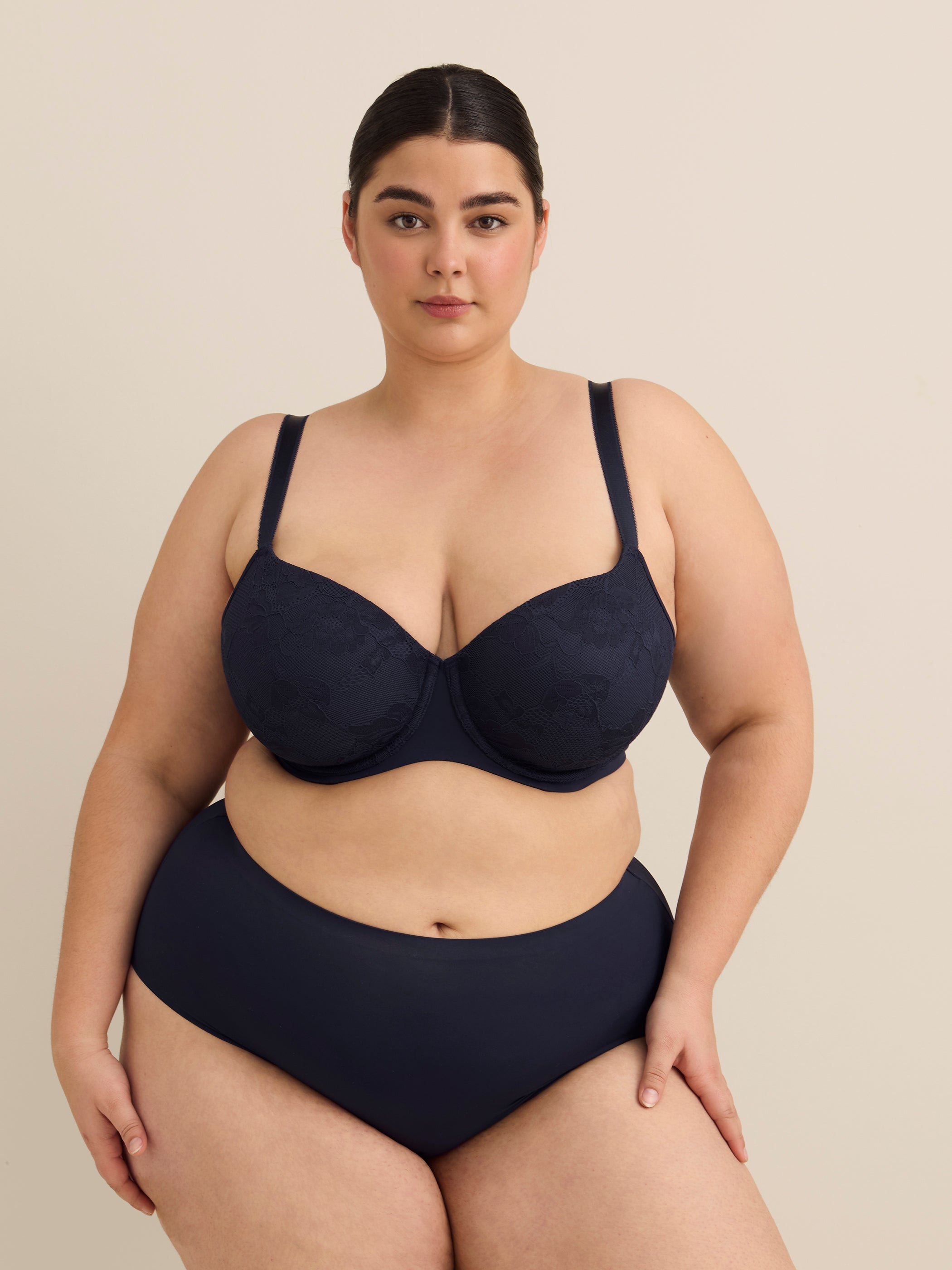 Breathable Blue Underwire T-Shirt Bra with Lace - ti Voglio