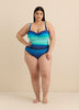 Maillot de bain une pièce avec haut bandeau froncé - Bleu Rod Beattie 