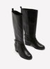 Botte haute en faux cuir Diona avec harnais à la cheville, pied large