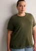 Straight-Fit Short-Sleeve Crew-Neck T-Shirt with Lace Hem