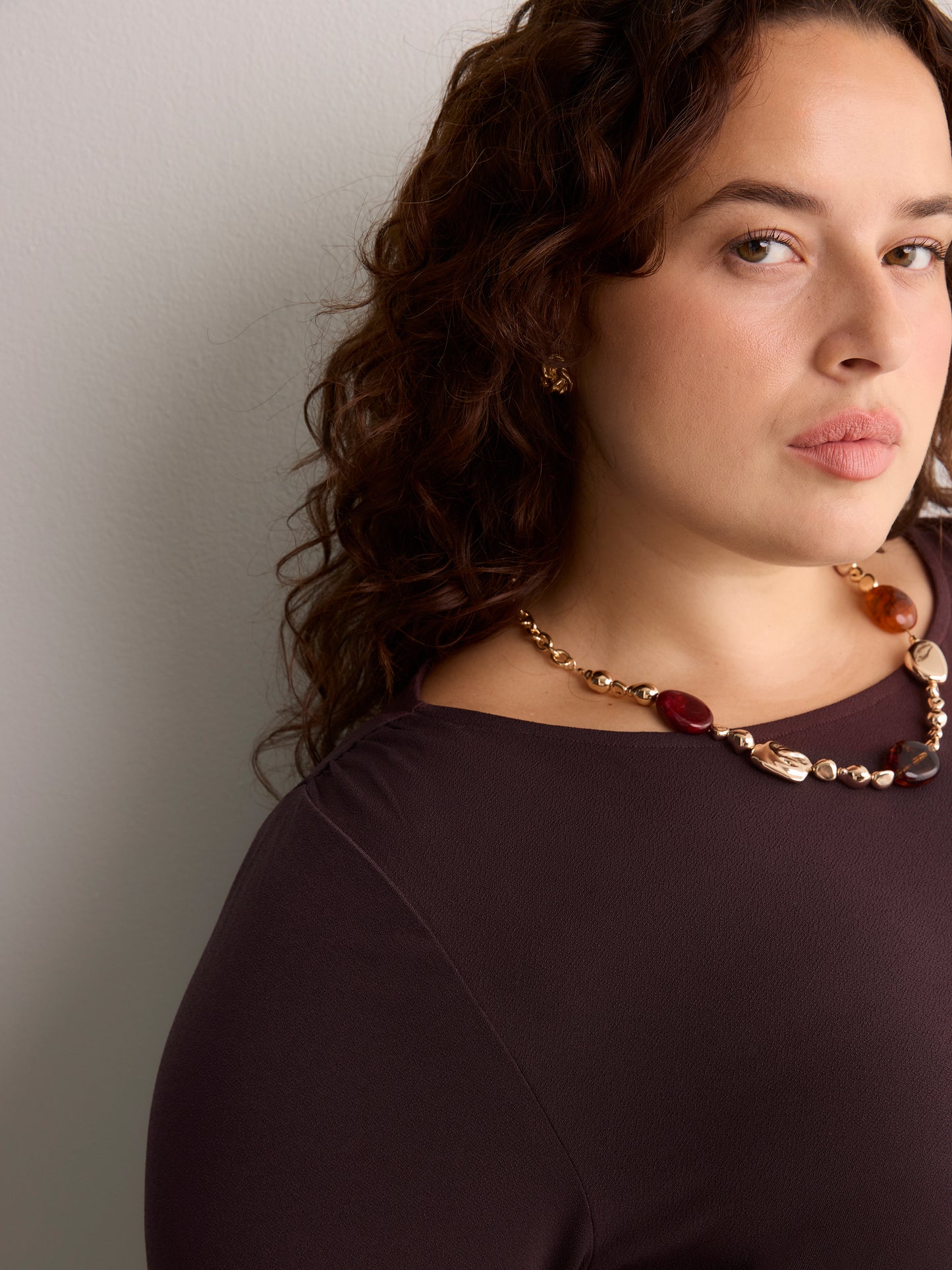 Draped-Neck Swing Dress